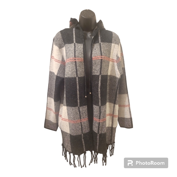 Flannel Cardigan Sweater jacket lg - Picture 1 of 7